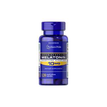 The Puritan's Pride Melatonin 10 mg supplement provides 120 rapid-release capsules to support restful sleep by utilizing the sleep hormone.